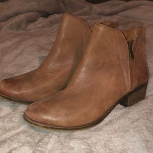 Lucky Brand Brown Leather Ankle Boots